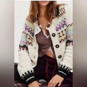Free People Mille Cardigan In Oatmeal Cream Women's Sweater